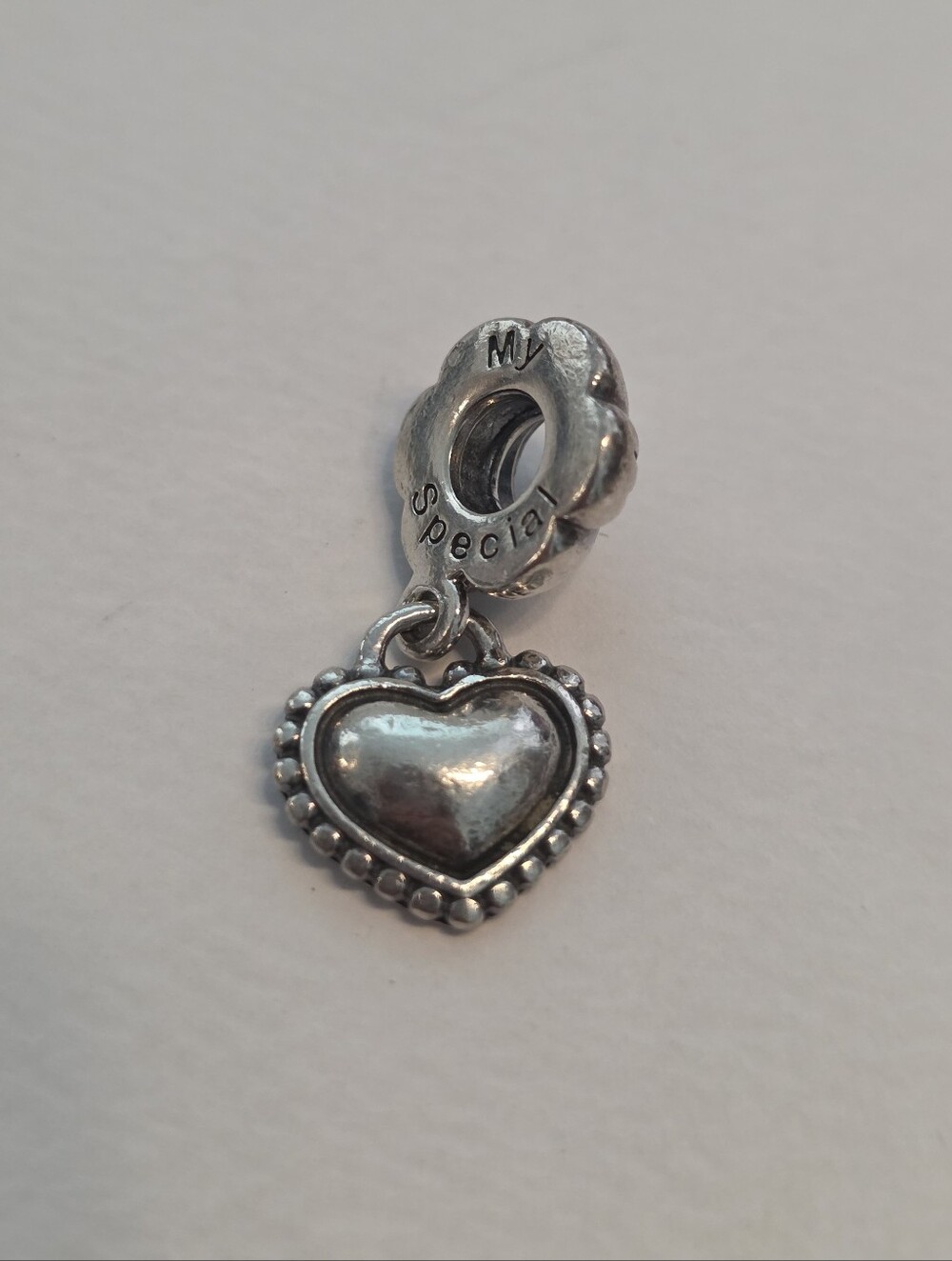 Pandora My Special Sister Heart Dangle Charm Sterling Silver Retired - Picture 4 of 5